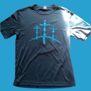 Sport Tek Tee Shirt Grey & Blue